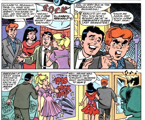 Reggies smile as he puts his arm on Melvin always makes me smile.  It is the best creepy smile in the history of comics, and if you disagree, you can start your own blog and talk about it.